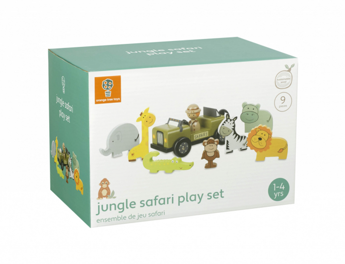 Set safari, automobil si figurine din lemn, Orange Tree Toys, varsta 1 - 3, 3 - 6 ani, Baiat, Fata [2]