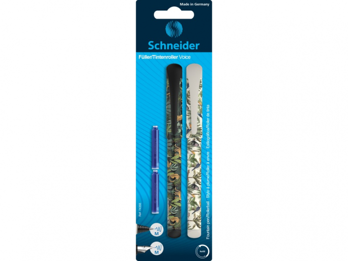 Set Stilou + Roller + 2 rezerve cerneala, Schneider Voice, Negru [1]
