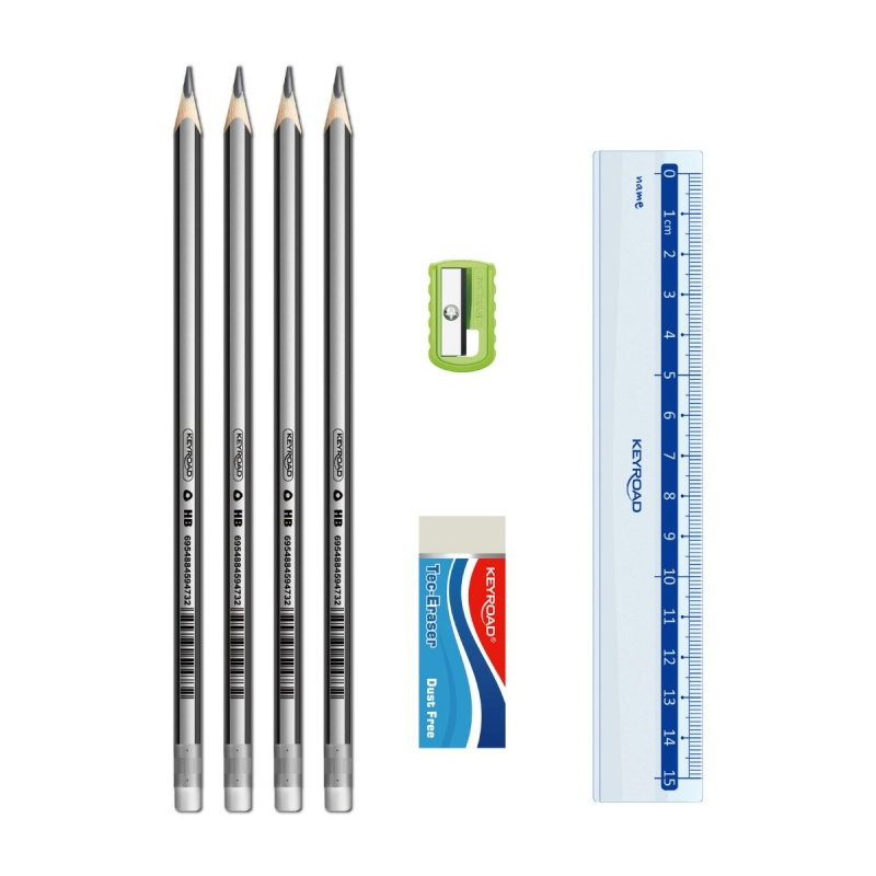 Set scolar Keyroad, 4x creioane, ascutitoare, radiera, rigla, KR971850 [3]