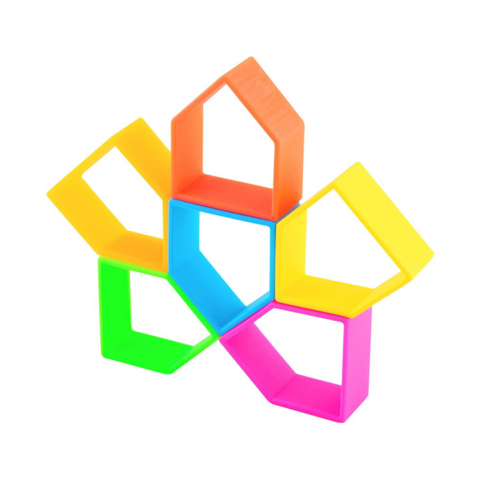 Set senzorial openended cu 12 piese, neon, Dena Toys, 0-5 ani [5]