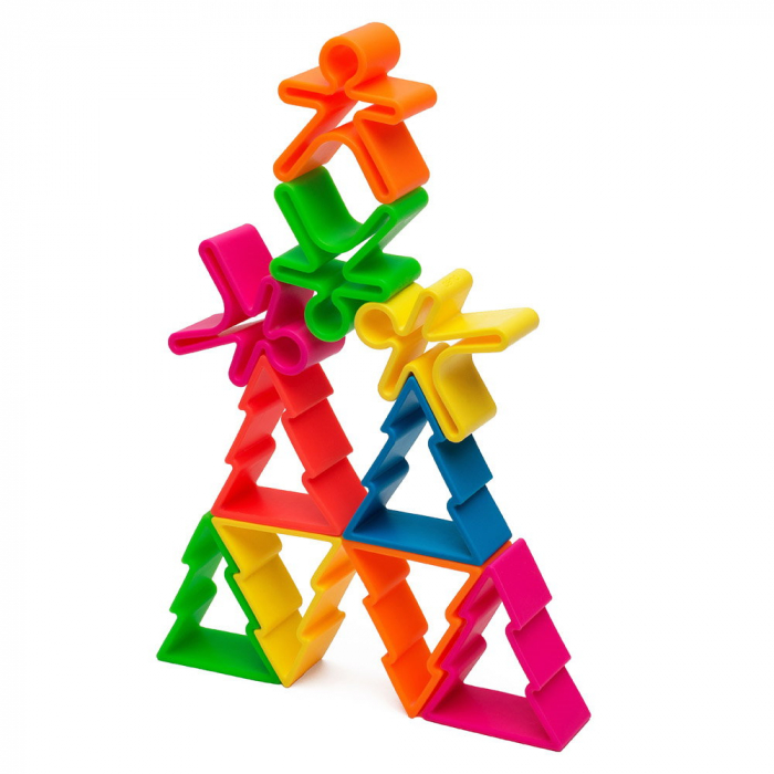 Set senzorial openended cu 18 piese, neon, Dena Toys, 0-5 ani [5]