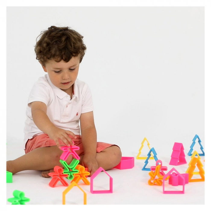 Set senzorial openended cu 18 piese, neon, Dena Toys, 0-5 ani [2]