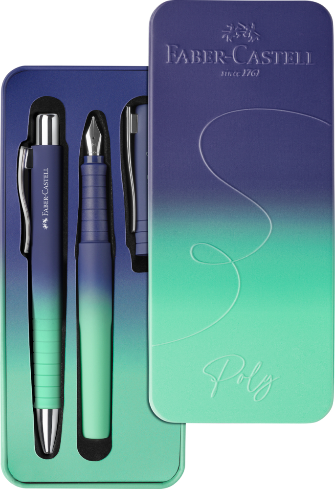 Set stilou m + pix xb poly flow albastru-turcoaz faber-castell [2]