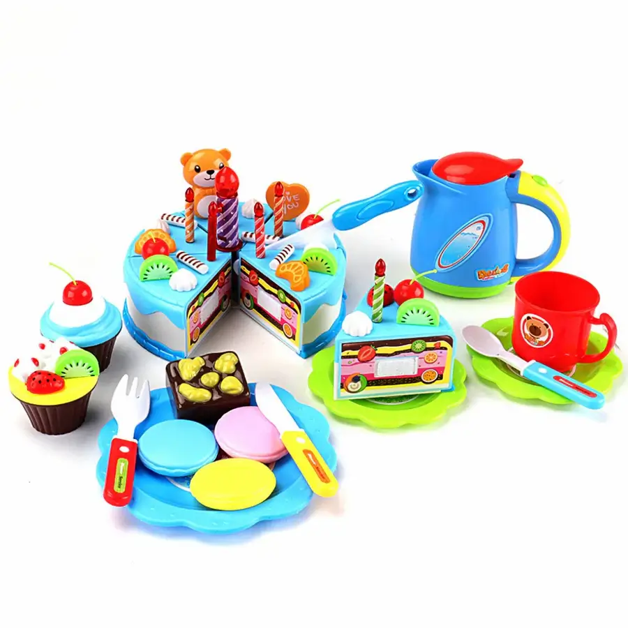 Tort aniversar de taiat copii 80 piese | Set bucatarie joaca 3+ [3]