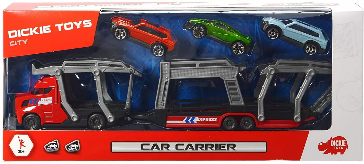 Set trailer 28cm cu 3 masinute metalice - rosu, varsta de la 3 ani la 12 ani [1]