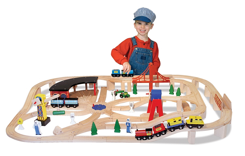 Set Trenulet din lemn cu depou Melissa and Doug [1]
