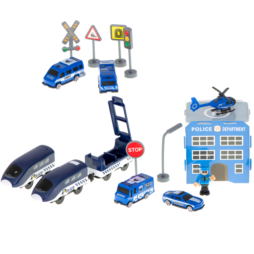 Set Trenulet Electric cu Masini de Politie 92 Piese 3 Ani+ [5]