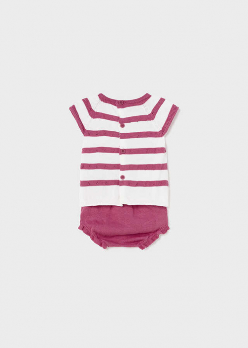 Set 2 piese Rochita si Chiloti Pantaloni Scurti, Rosu, Fetite, 0-18 Luni [4]