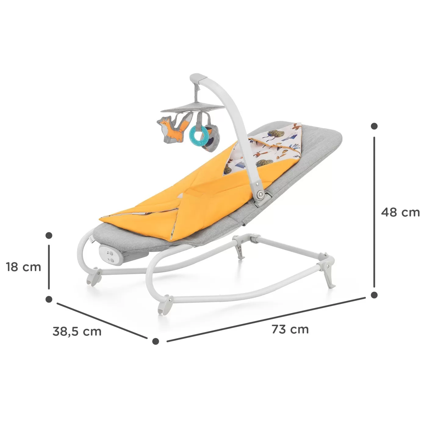 Sezlong 3 in 1, kinderkraft felio 2, forest yellow, varsta de la 0 luni la 9 luni [5]