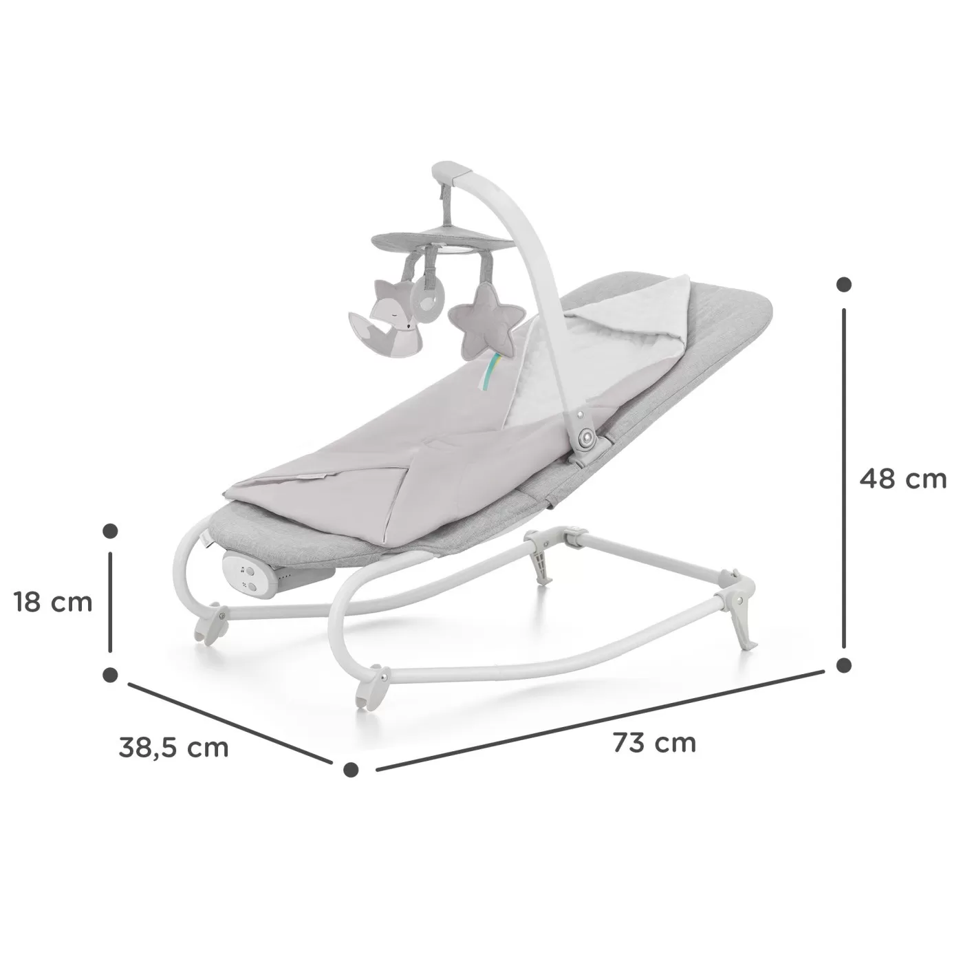 Sezlong 3 in 1, kinderkraft felio 2, stone grey, varsta de la 0 luni la 9 luni [5]
