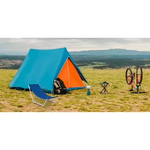 Sezlong pliabil camping albastru, impermeabil, 110 kg, cu geanta inclusa [3]
