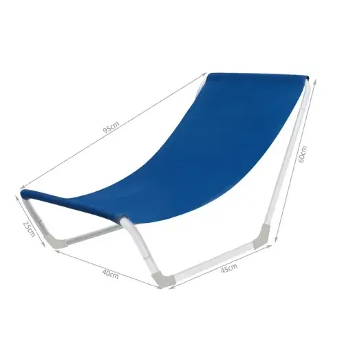 Sezlong pliabil camping albastru, impermeabil, 110 kg, cu geanta inclusa [5]
