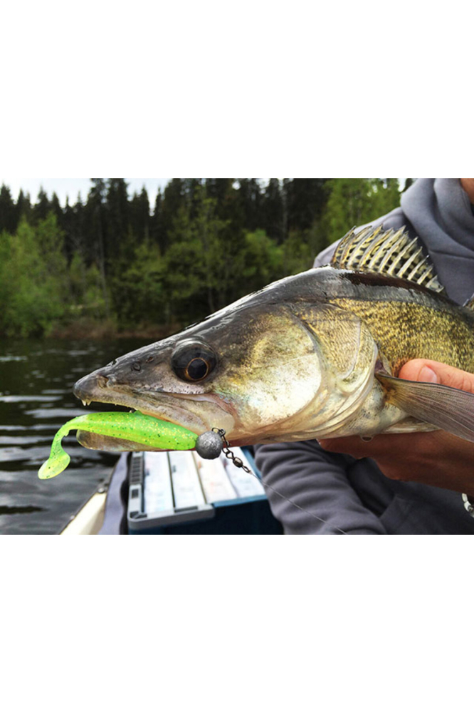 Shad Keitech Easy Shiner Chartreuse Red Flake PAL#01 10cm [3]