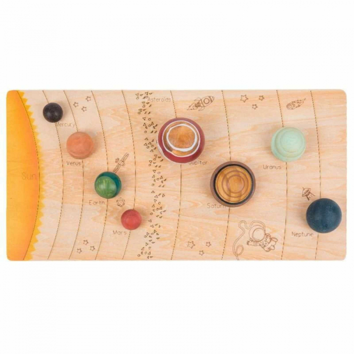 Puzzle din lemn cu piese 3D, mari cu Sistemul Solar [3]