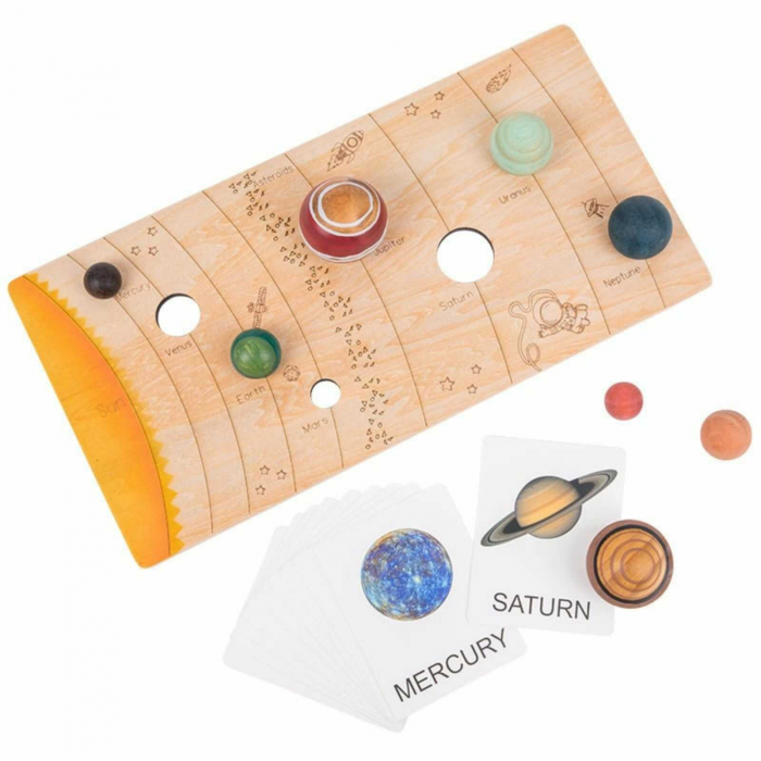 Puzzle din lemn cu piese 3D, mari cu Sistemul Solar [4]