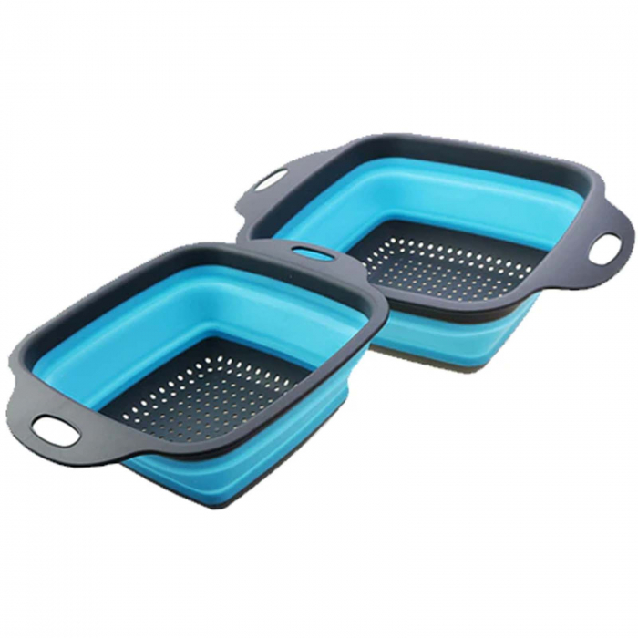 Sita pliabila din silicon, cu manere, Albastra - Micostore.ro [3]