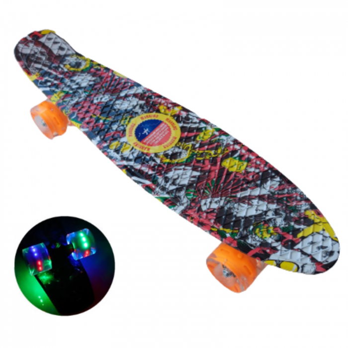 Skateboard cu lumini ⭐ Penny board mini Graffiti 55cm. [1]