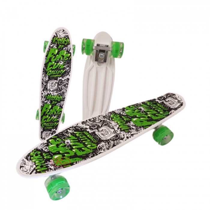 Skateboard cu luminite ⭐ Penny board mini Verde. [1]
