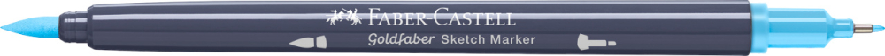 Sketch marker 2 capete albastru apa 164 goldfaber faber-castell [3]