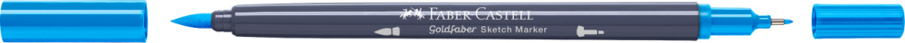 Sketch marker 2 capete albastru azur 449 goldfaber faber-castell [2]