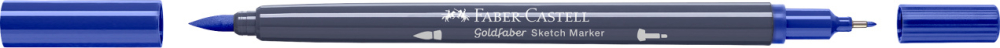 Sketch marker 2 capete albastru indian 247 goldfaber faber-castell [2]