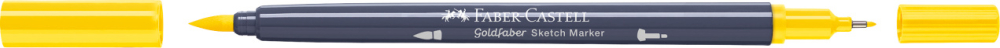 Sketch marker 2 capete galben cadmium 107 goldfaber faber-castell [2]