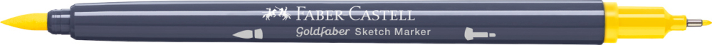 Sketch marker 2 capete galben cadmium 107 goldfaber faber-castell [3]
