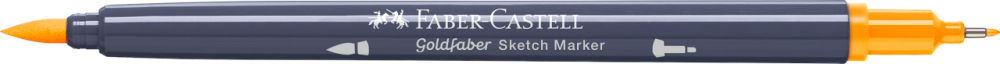 Sketch marker 2 capete galben crom inchis 109 goldfaber faber-castell [3]