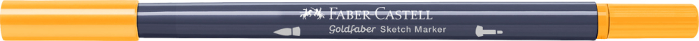 Sketch marker 2 capete galben crom inchis 109 goldfaber faber-castell [4]