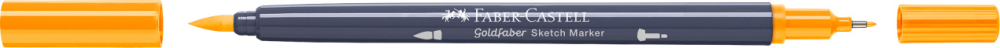 Sketch marker 2 capete galben crom inchis 109 goldfaber faber-castell [2]