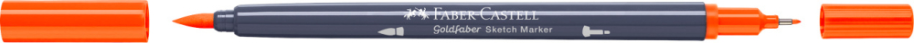 Sketch marker 2 capete portocaliu cadmium inchis 115 goldfaber faber-castell [2]