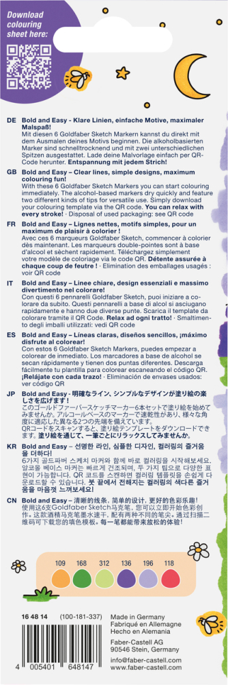 Sketch marker 2 capete set 6 bold and easy goldfaber faber-castell [2]