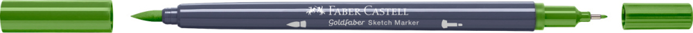 Sketch marker 2 capete verde pamantiu galbui 168 goldfaber faber-castell [2]