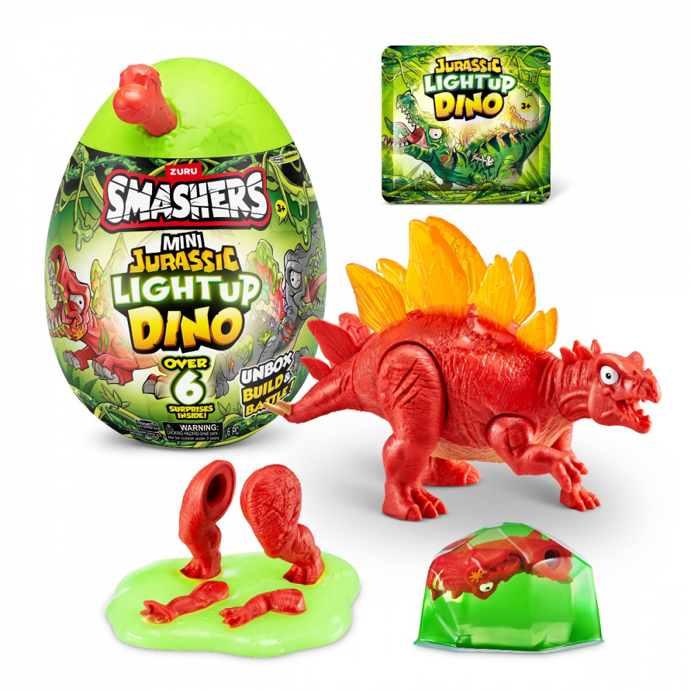 Smashers - Mini Ou surpriza cu peste 6 accesorii, Dino Jurassic Light-Up varsta 3-5 ani ,5-7 ani ,7-9 ani ,9-12 ani ,12-14 ani, Baieti [6]