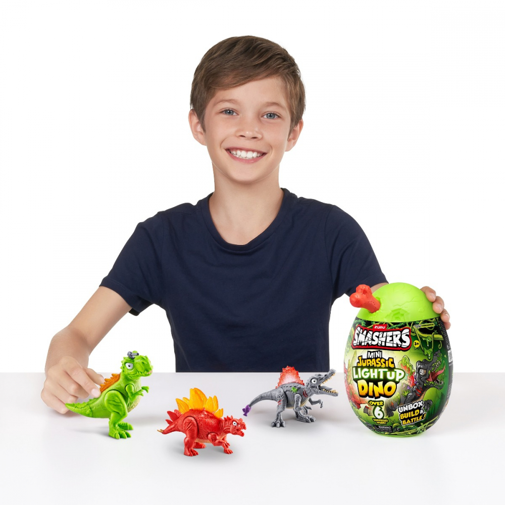 Smashers - Mini Ou surpriza cu peste 6 accesorii, Dino Jurassic Light-Up varsta 3-5 ani ,5-7 ani ,7-9 ani ,9-12 ani ,12-14 ani, Baieti [9]
