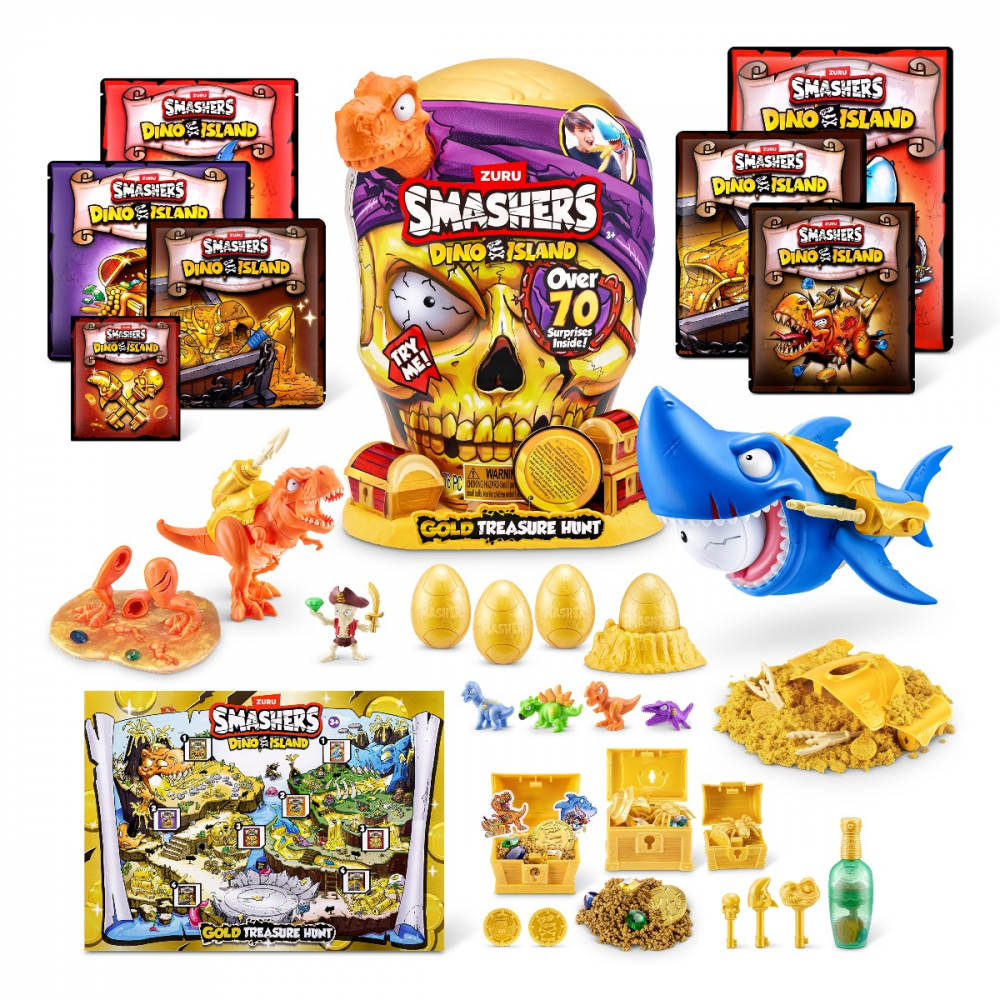 Smashers - Set cu peste 70 figurine si accesorii Gold Treasure Hunter, Dino Island varsta 3-5 ani ,5-7 ani ,7-9 ani ,9-12 ani ,12-14 ani, Baieti [2]