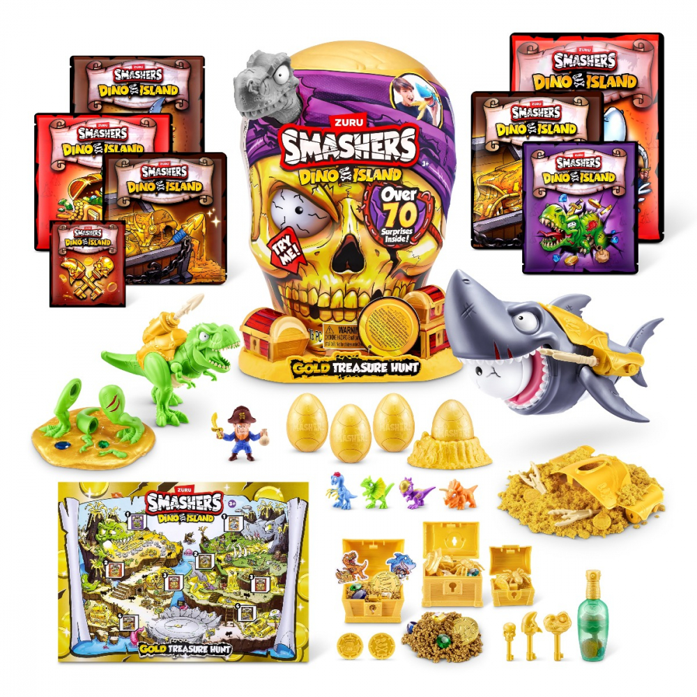 Smashers - Set cu peste 70 figurine si accesorii Gold Treasure Hunter, Dino Island varsta 3-5 ani ,5-7 ani ,7-9 ani ,9-12 ani ,12-14 ani, Baieti [3]
