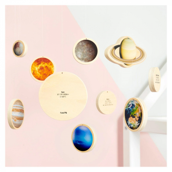 Solar System, discuri din lemn cu sistemul solar, TickiT, 1-7 ani [6]