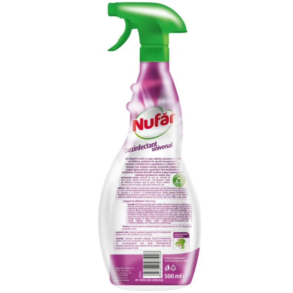Solutie dezinfectant universal fara clor, Nufar, 500ml [2]