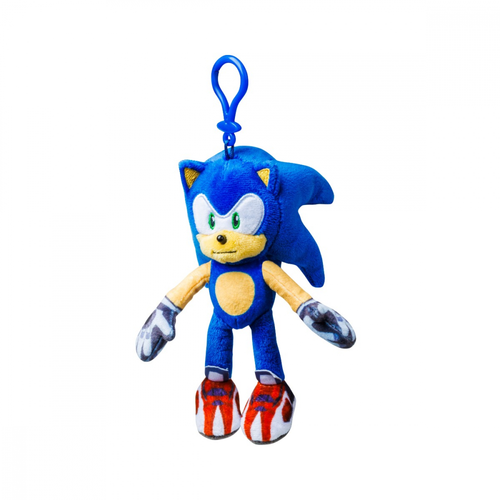 Sonic Prime - Jucarie de plus cu agatatoare, 15 cm, Sonic NY, strip varsta 7-9 ani ,9-12 ani ,12-14 ani ,14-18 ani ,18+, Unisex [1]