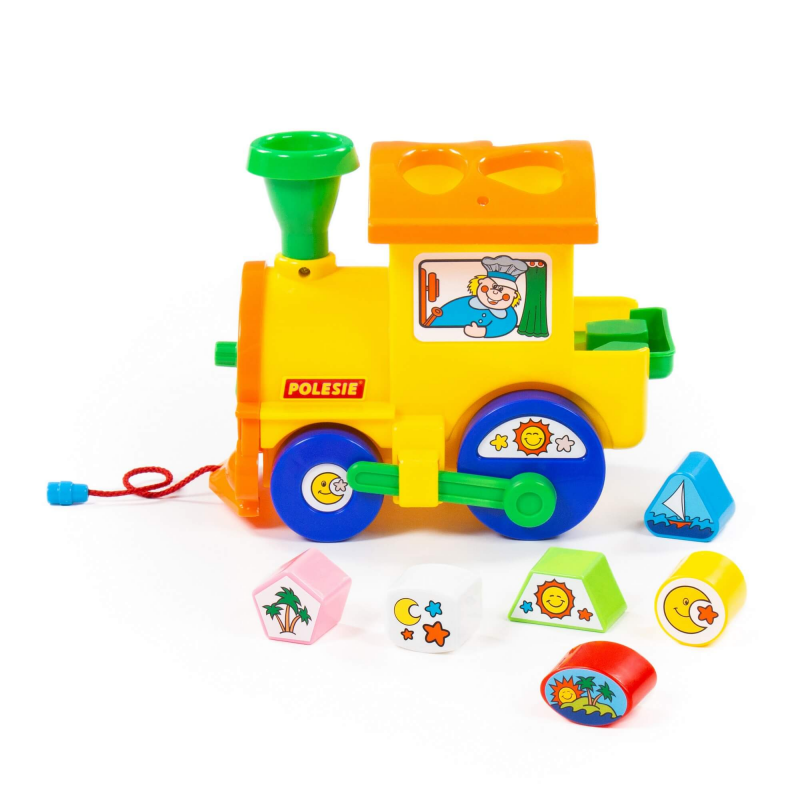 Sortator de forme Locomotiva Polesie Cavallino 6189, 22cm, 6 forme, plastic, multicolor, 3+ ani [2]