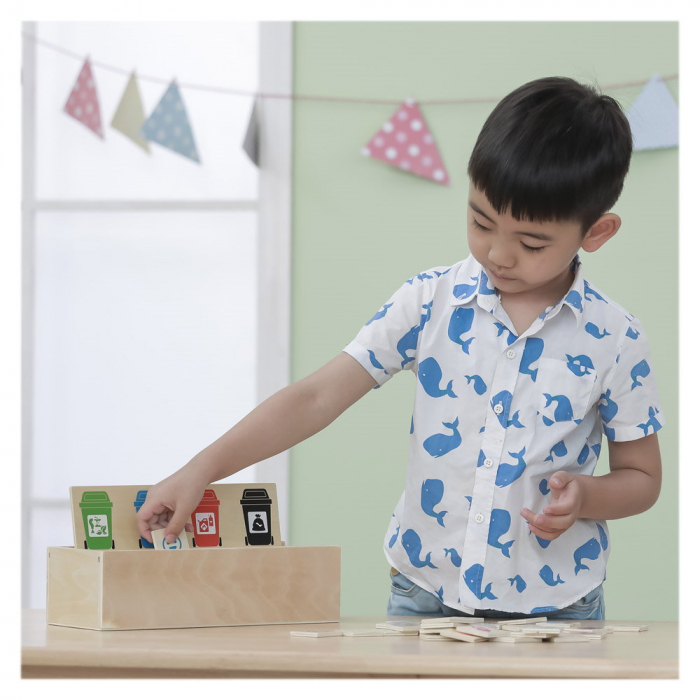 Sortator din lemn, deseuri selective, Viga Toys, 3-7 ani [3]