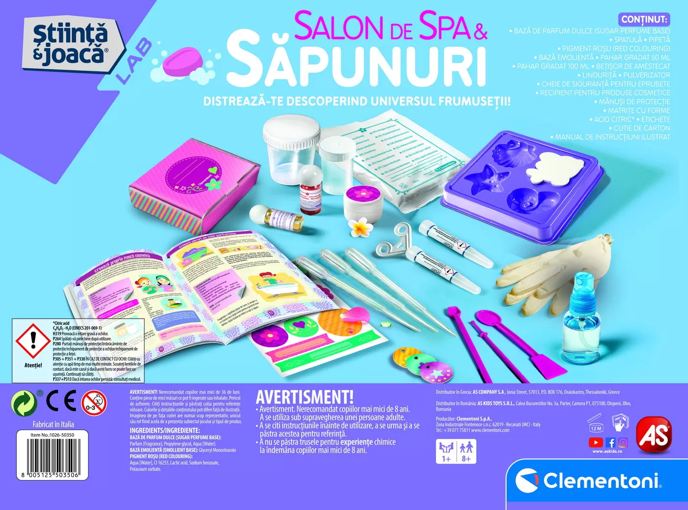 Stiinta si Joaca: Salon de Spa si Sapunuri aromate, 8 ani+, Clementoni, varsta de la 8 ani la 12 ani [6]