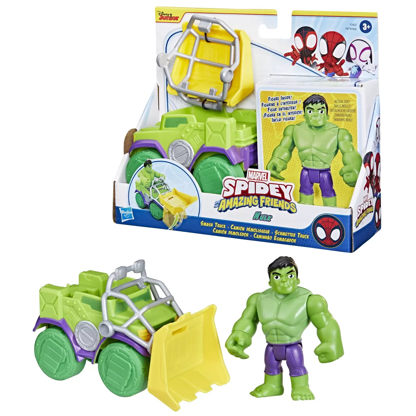 Spidey prietenii extraordinari set masinuta si figurina si accesoriu hulk, copii 3 ani pana la 7 ani [4]