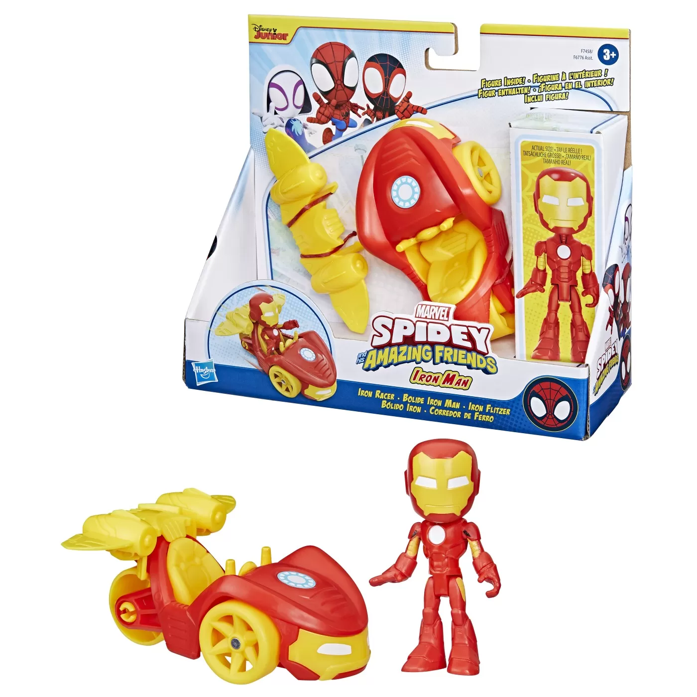 Spidey prietenii extraordinari set masinuta si figurina si accesoriu iron man, varsta de la 3 ani la 7 ani [4]