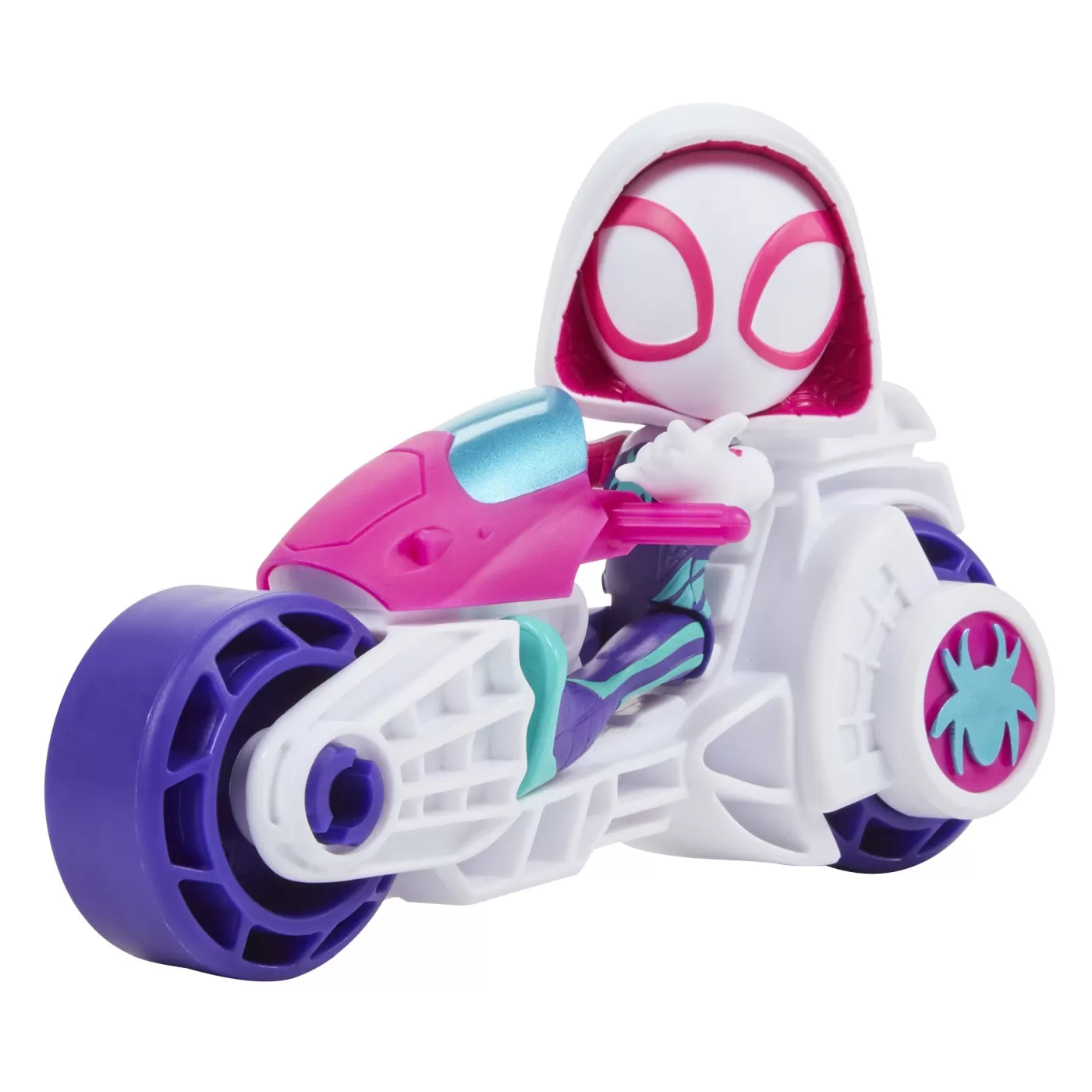 Spidey prietenii extraordinari set motocicleta si figurina ghost spider 10cm, copii 3 ani-7 ani [5]