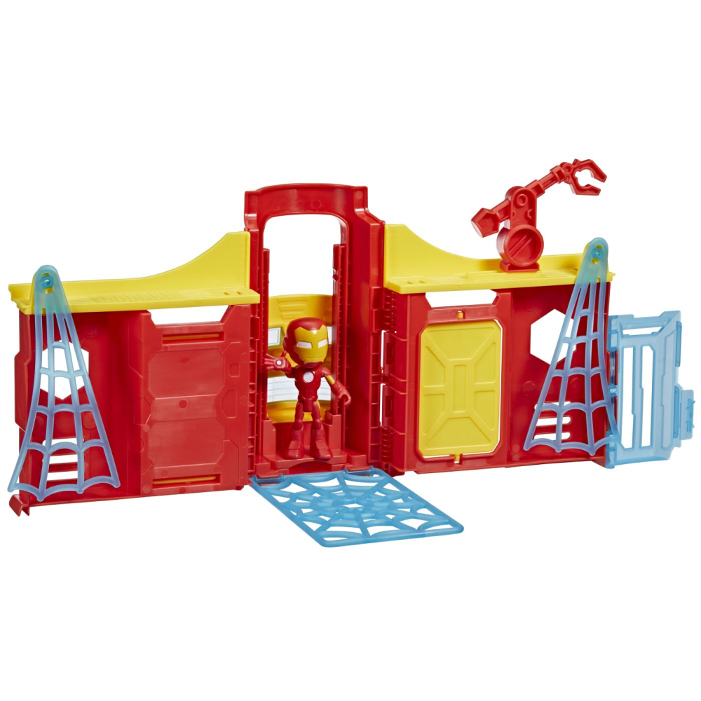 Spidey si prietenii extraordinari scena de joaca turnul lui iron man  si figurina iron man 10cm [7]