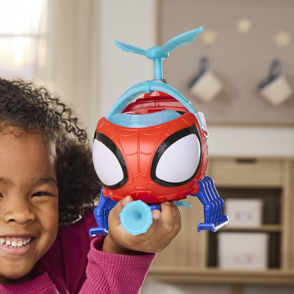 Spidey si prietenii lui uimitori marvel set echipa spidey cu elicopter si accesorii 7.6cm [7]