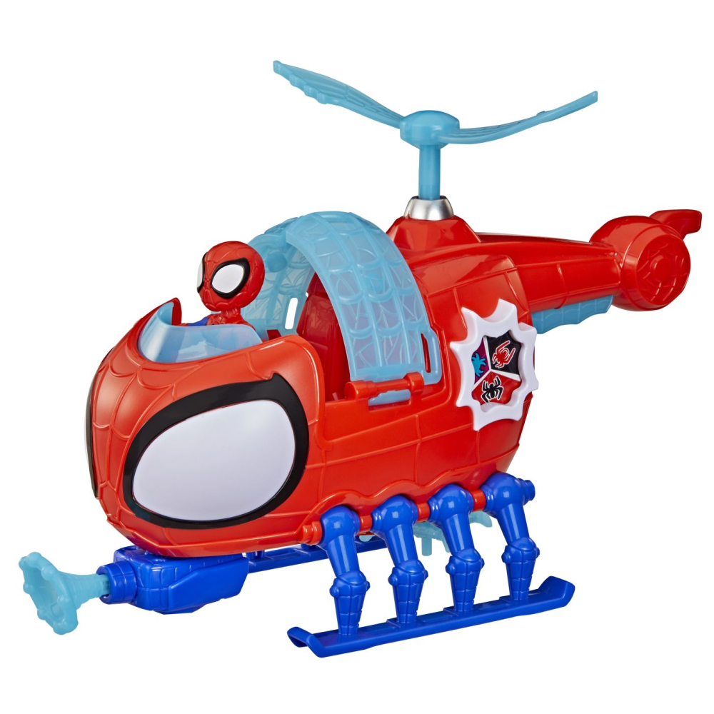Spidey si prietenii lui uimitori marvel set echipa spidey cu elicopter si accesorii 7.6cm [10]