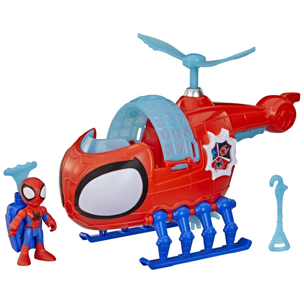 Spidey si prietenii lui uimitori marvel set echipa spidey cu elicopter si accesorii 7.6cm [3]